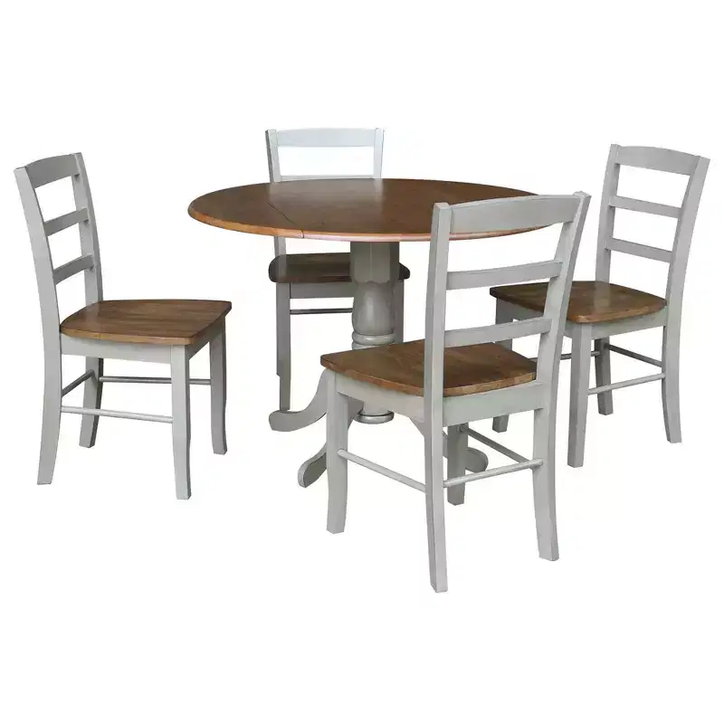 42 Albion Drop Leaf Dining Table with 4 Madrid Ladderback Chairs - International Concepts