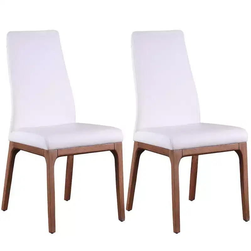 Chintaly,Modern Contour Back Upholstered Side Chair with Solid Wood Base - 2 Per Box