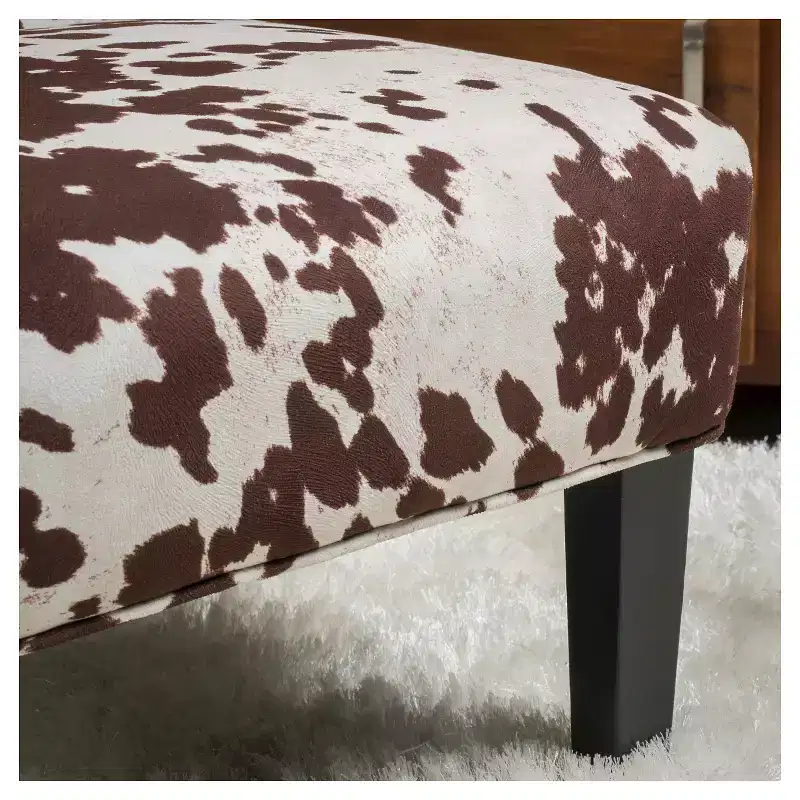 Kassi Cowhide Print Upholstered Accent Chair - Christopher Knight Home: Rubberwood Frame, Polyester Fabric