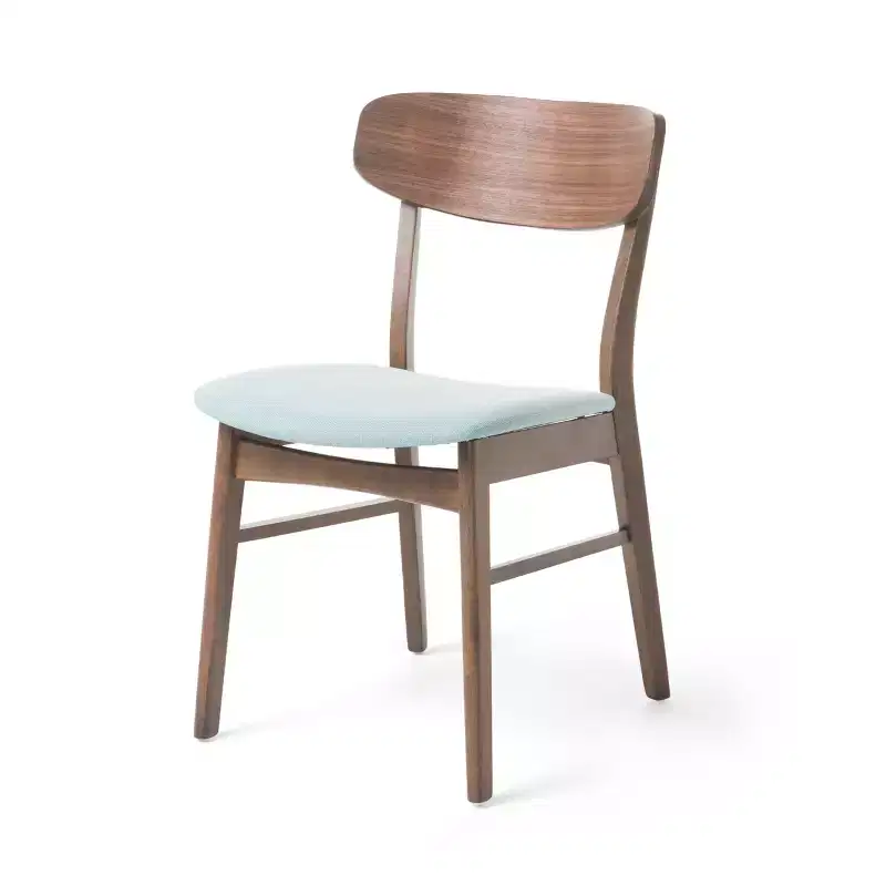 Christopher Knight Home Lucious Modern Upholstered Dining Chairs (Set of 2), Mint/Walnut