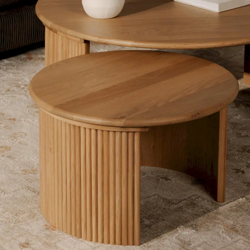 NADAAL STUDIOS Pence, Small Oval Coffee Table, Dark Brown