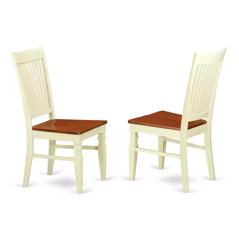 HomeStock Renaissance Rhapsody Dining Wood Seat Chair with Slatted Back