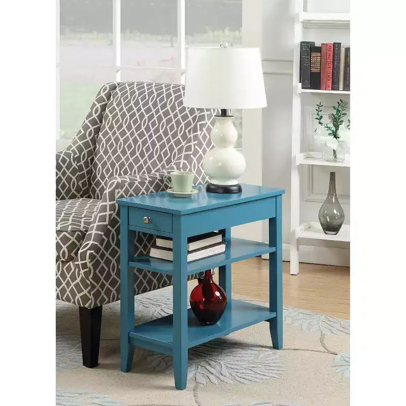 HomeStock Belmont Flip Top End Table with Hidden Storage Compartment and Classic Straight Legs, Compact and Functional Accent Piece