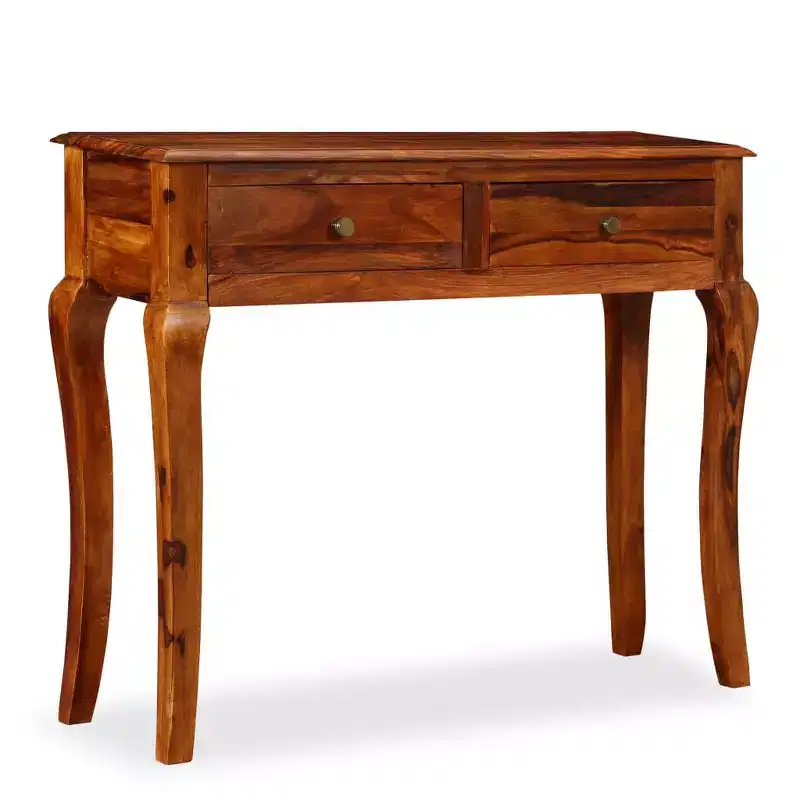 Console Table Acacia Wood Natural Solid Acacia Wood Medium - Brown