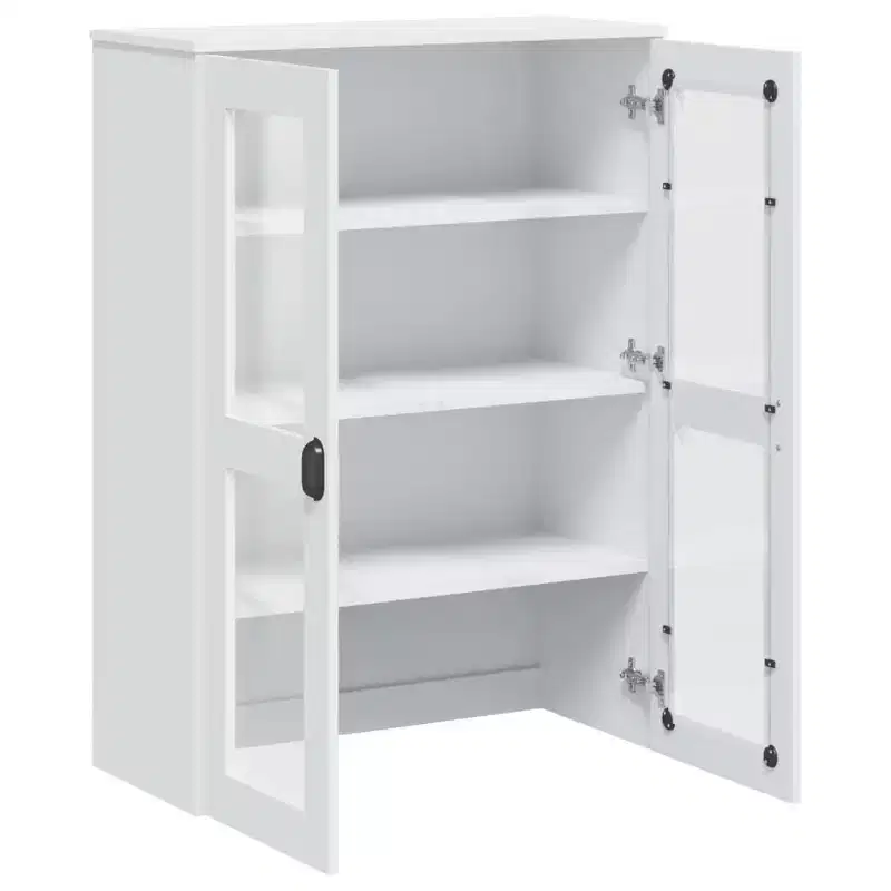 Industrial Highboard Top with 3 Shelves & Frosted Glass Doors – Anthracite