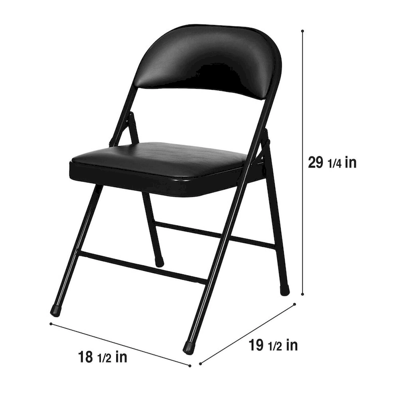 Hampden Furnishings Bernadine Basics Collection Vinyl Folding Chair, Pack of 4
