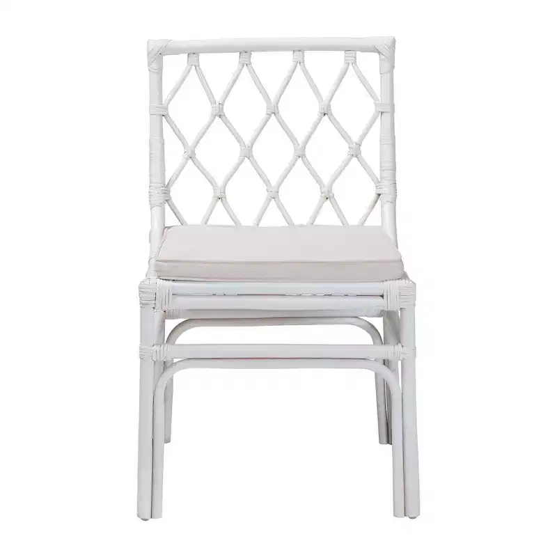 bali & pari Carwyn Rattan Dining Chair White