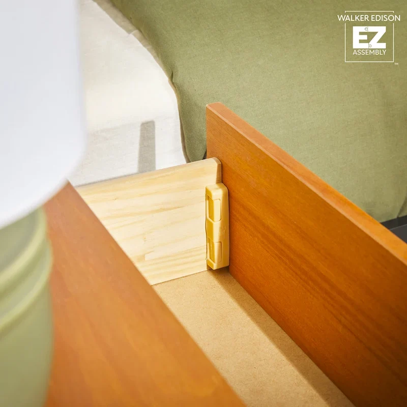 Walker Edison Modern Easy Assembly 1-Drawer Solid Wood Nightstand