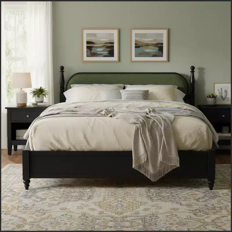 Christopher Knight Home Sophie Modern Rubberwood Upholstered Bed Frame