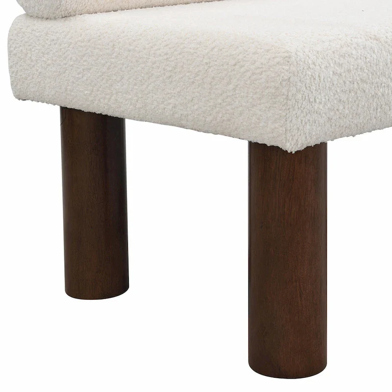Upholstered Dining Bench with Solid Wood Legs