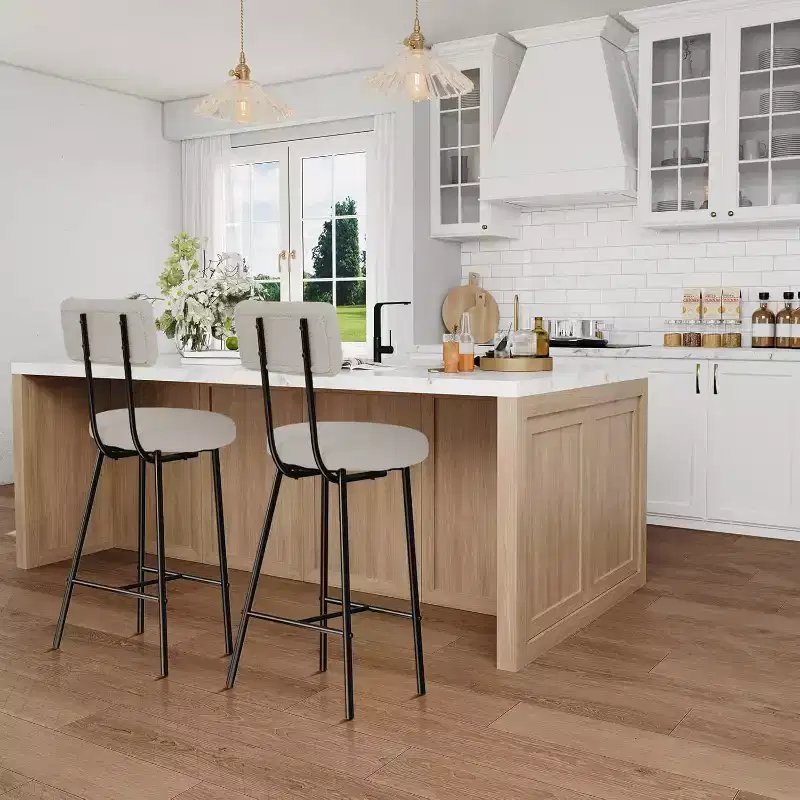 Bar Stools with Back Set of 4, High Kitchen Barstools, Counter Stools Bar Chairs with Backrest, Industrial Seat for Dining Room Kitchen Bar