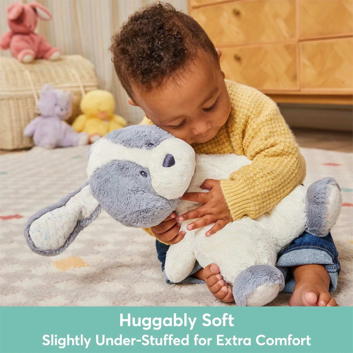 Grey White Spotted Puppy Plush Stuffed Animal Soft Toy 12.5 Inch