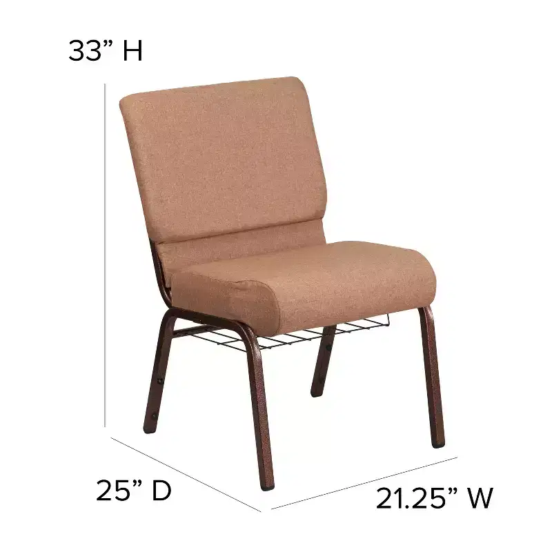 Flash Furniture HERCULES Series 21''W Church Chair with Book Rack