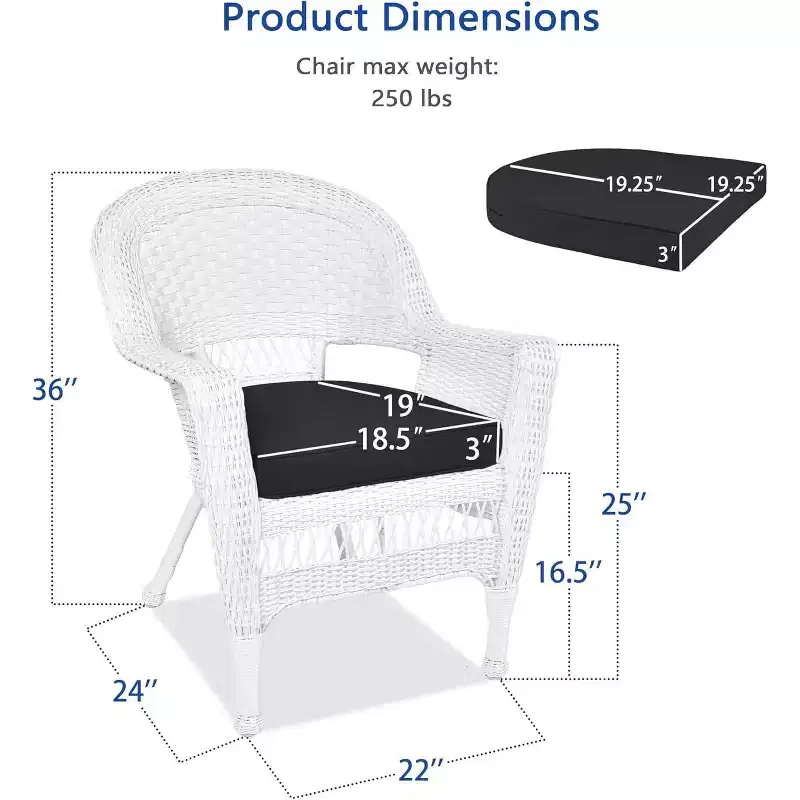 HomeStock Zen Zone Chair Set of 2, Durable Resin Wicker, Weather-Resistant with Cushions
