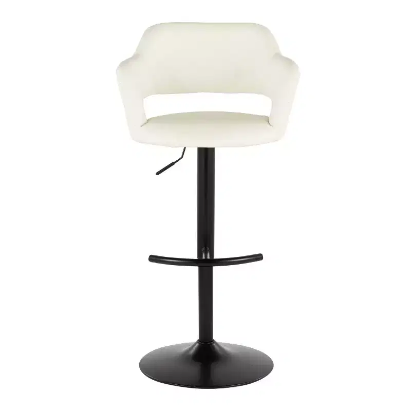 LumiSource Set of 2 Margarite Adjustable Barstools Black PU
