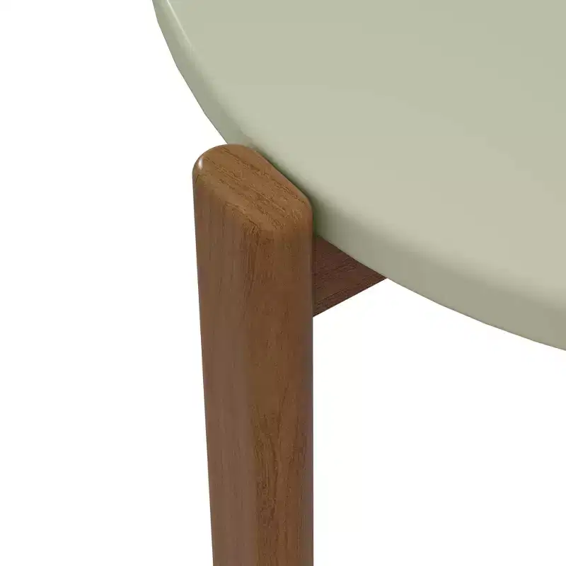 Mid-Century Modern Coffee Table & End Table Set 2-Piece Oval MDF Wood Legs Living Room