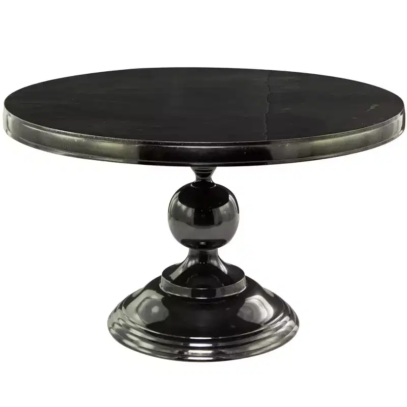 Modern Traditional Round Metal Coffee Table Black