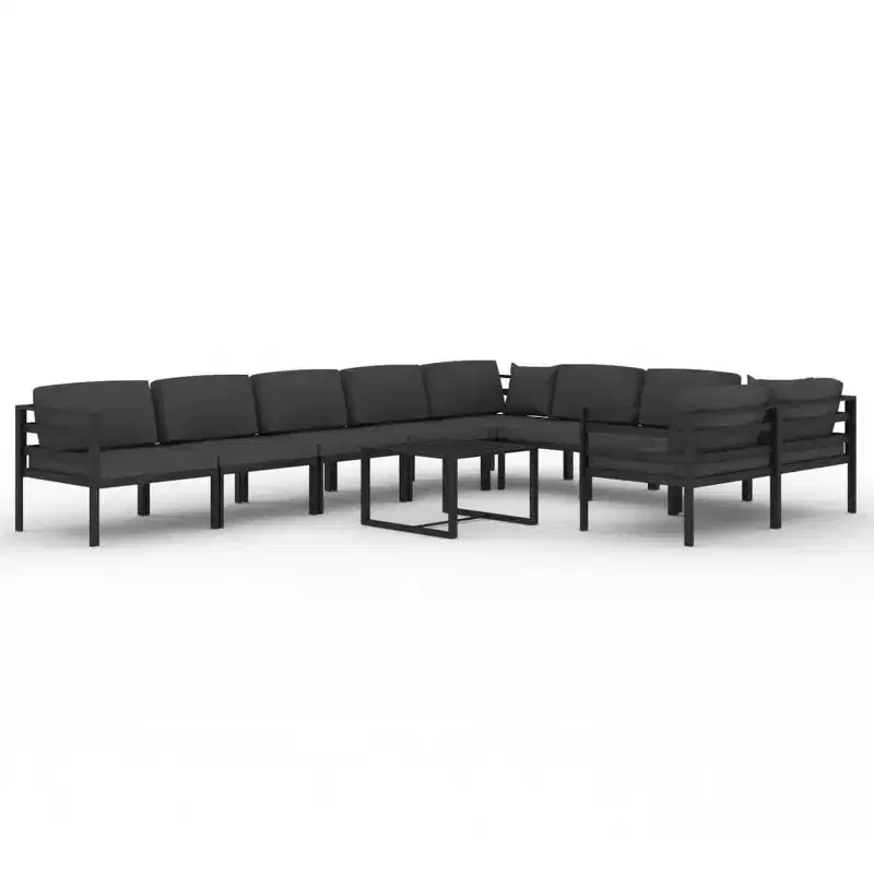 vidaXL Patio Lounge Set - Stylish, Durable & Weather-Resistant Aluminum Garden Lounge Set in Anthracite with Soft Cushions & Modular Design