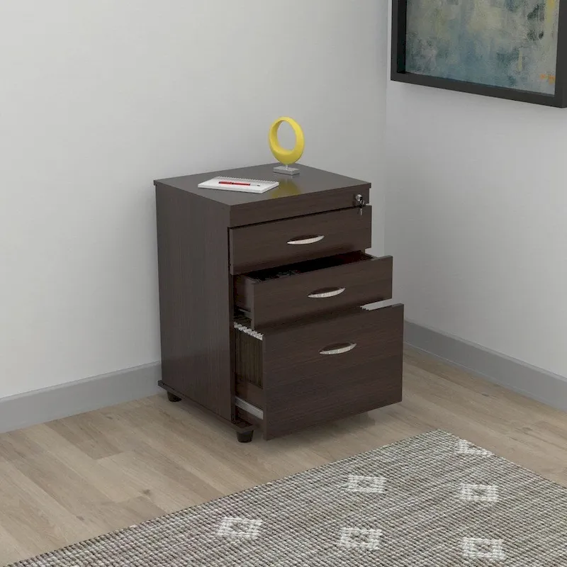 3-Drawer Espresso File Cabinet