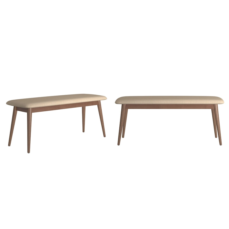 Ribe Mid-Century Modern Tapered Upholstered Dining Bench