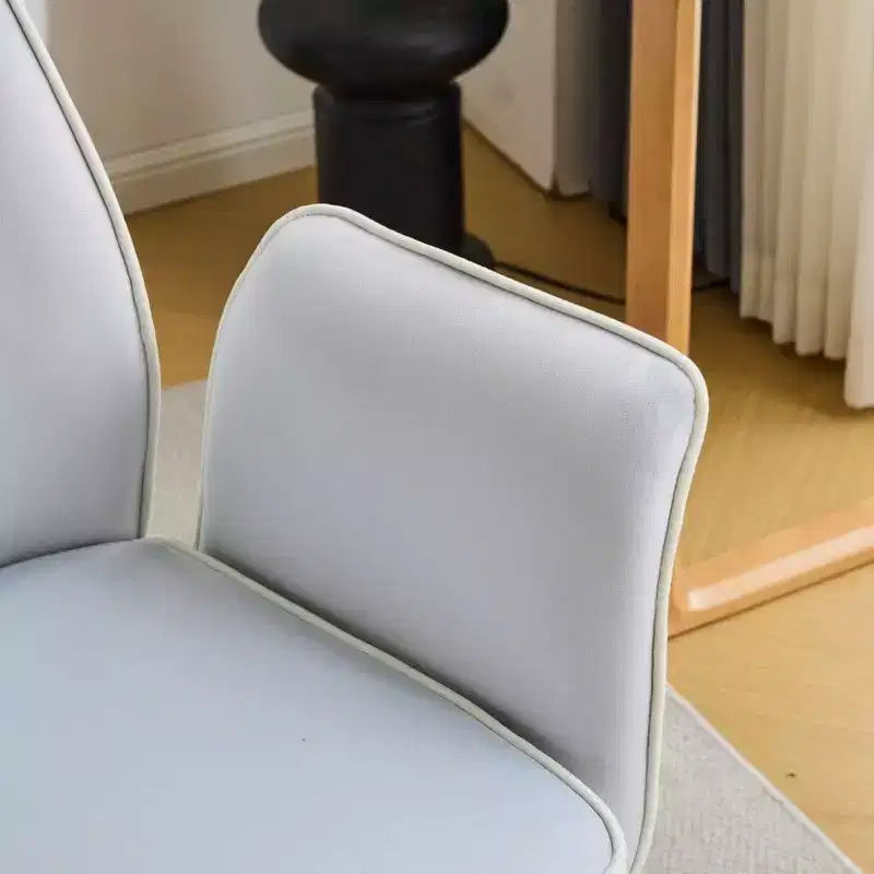 Karl Home | 28.5 inch White Velvet Dovetail Swivel Office Chair With Wheels