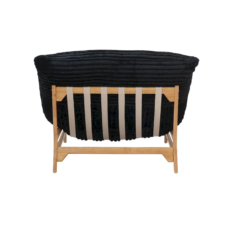 Bean Bag Accent Chair Large Plush Bean Bag Lounger with Solid Wood Frame Comfy Lounge Chair with Down Filling