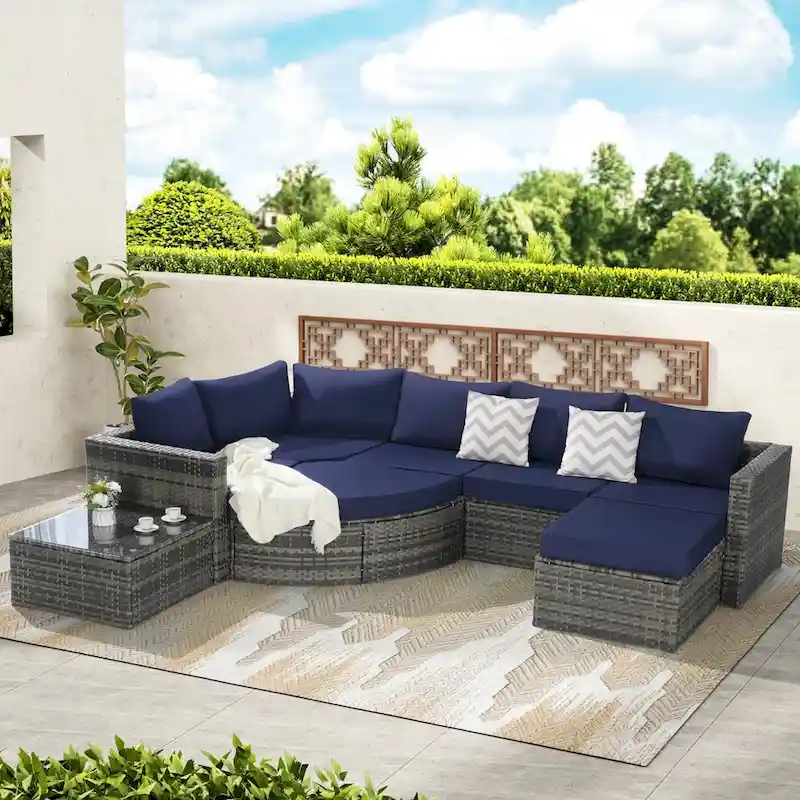 Outdoor Patio Sofa Set for Poolside Relaxation and Entertainment