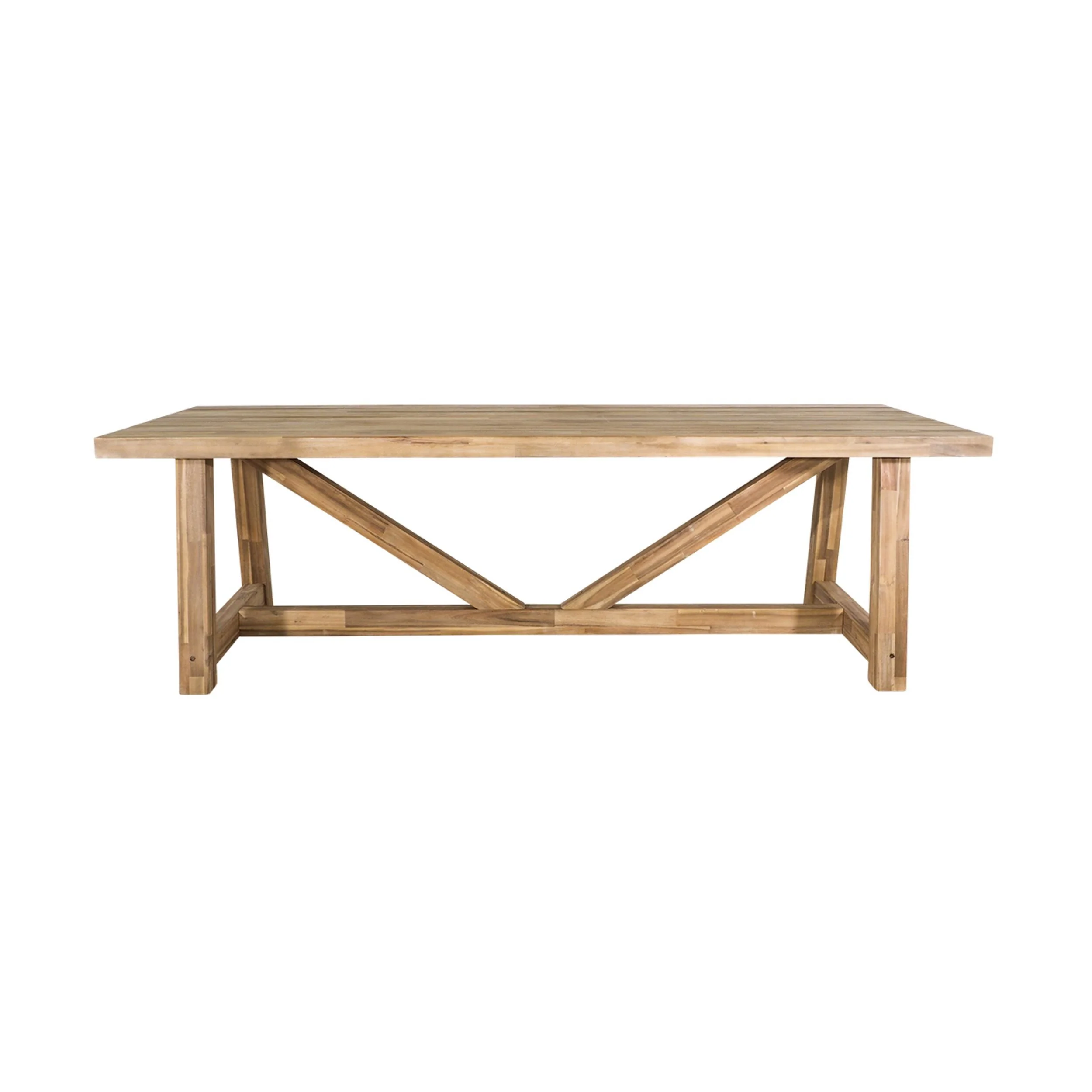 Antigua Reclaimed Timber Solid Wood Dining Table Natural 255cm