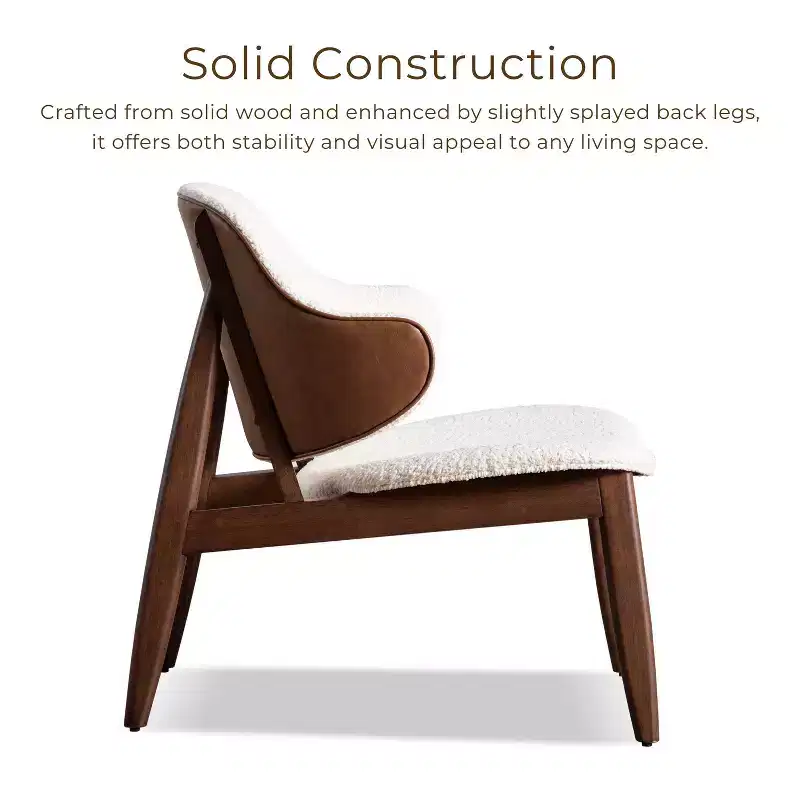 HOMES: Inside + Out 2pc Creekside Mid-Century Modern Accent Table Set with Chair Walnut
