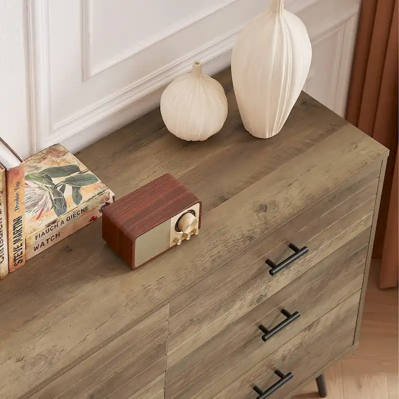 47.2W Modern Bedroom with Deep 6 Drawers - N/A