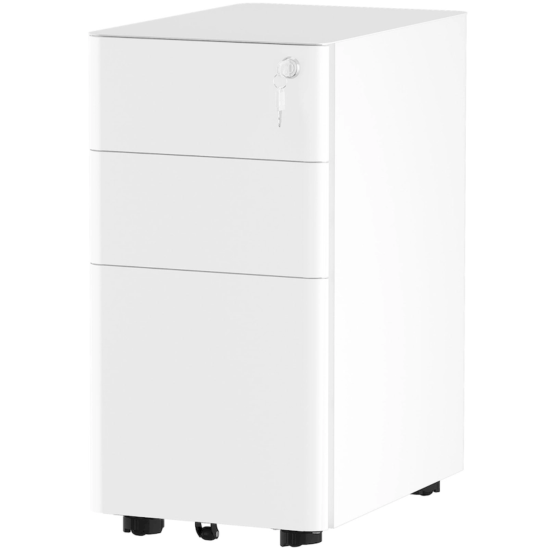 Modern 3-Drawer Mobile Steel File Cabinet