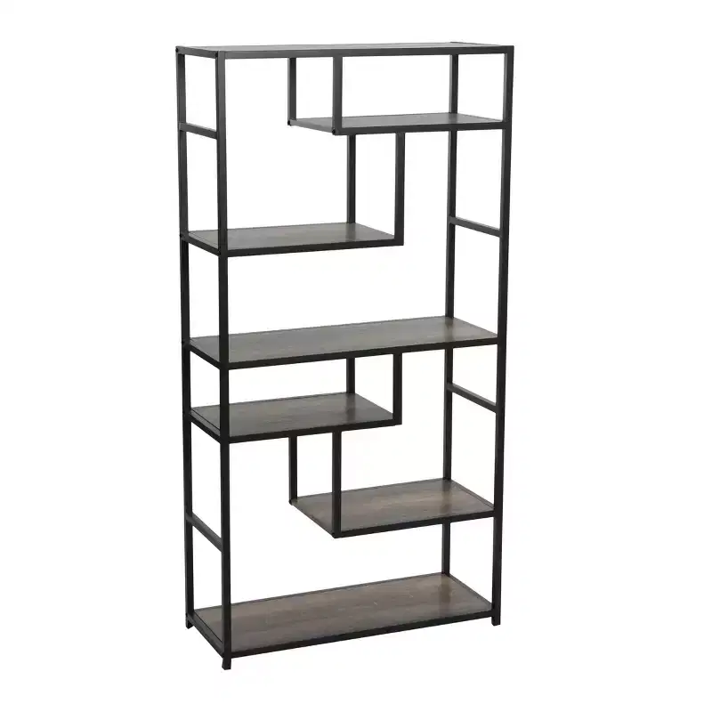 Household Essentials Jamestown Tall 6 Shelf Open Storage Bookshelf