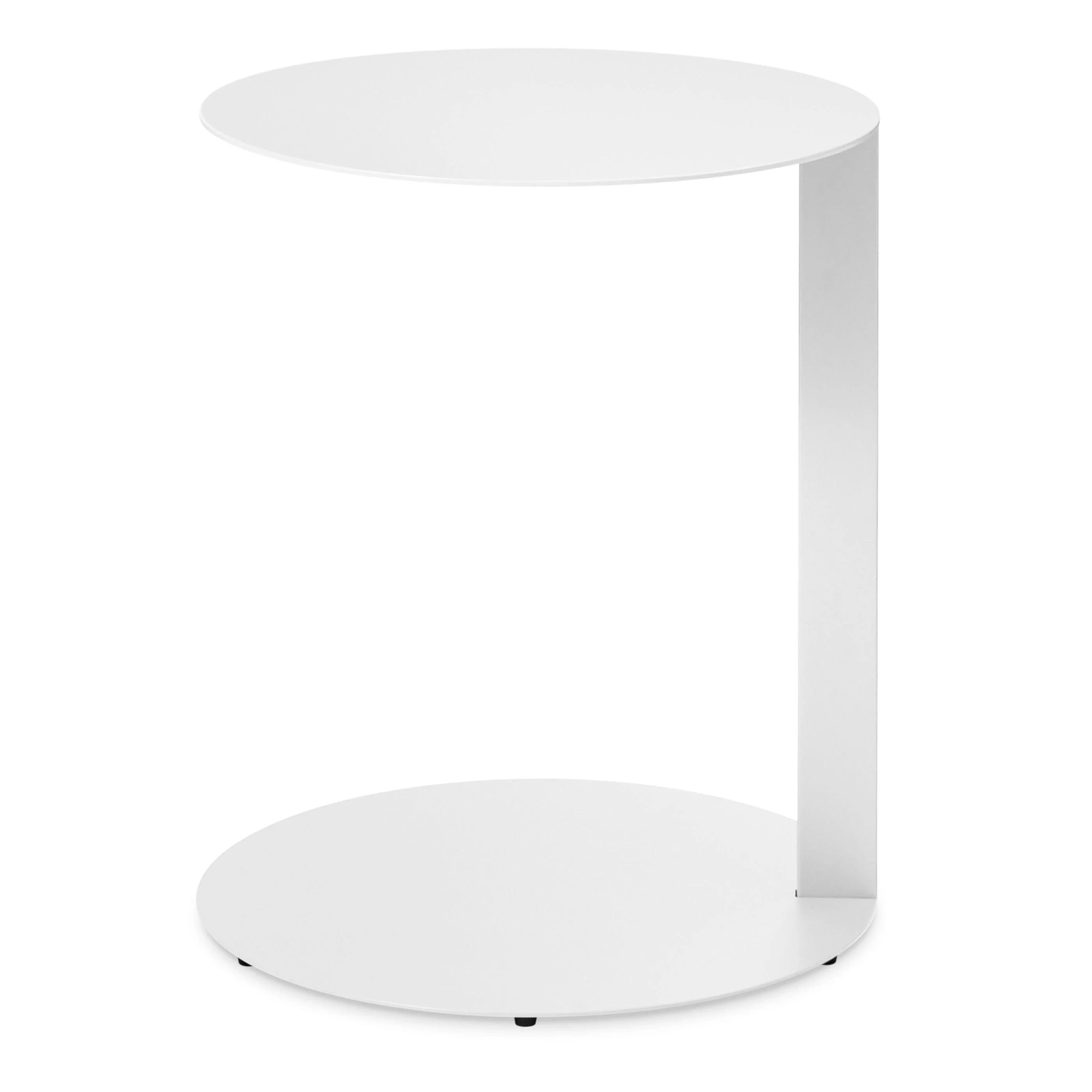 Modern Mauve Steel C-Table with Cantilevered Top for Living Room