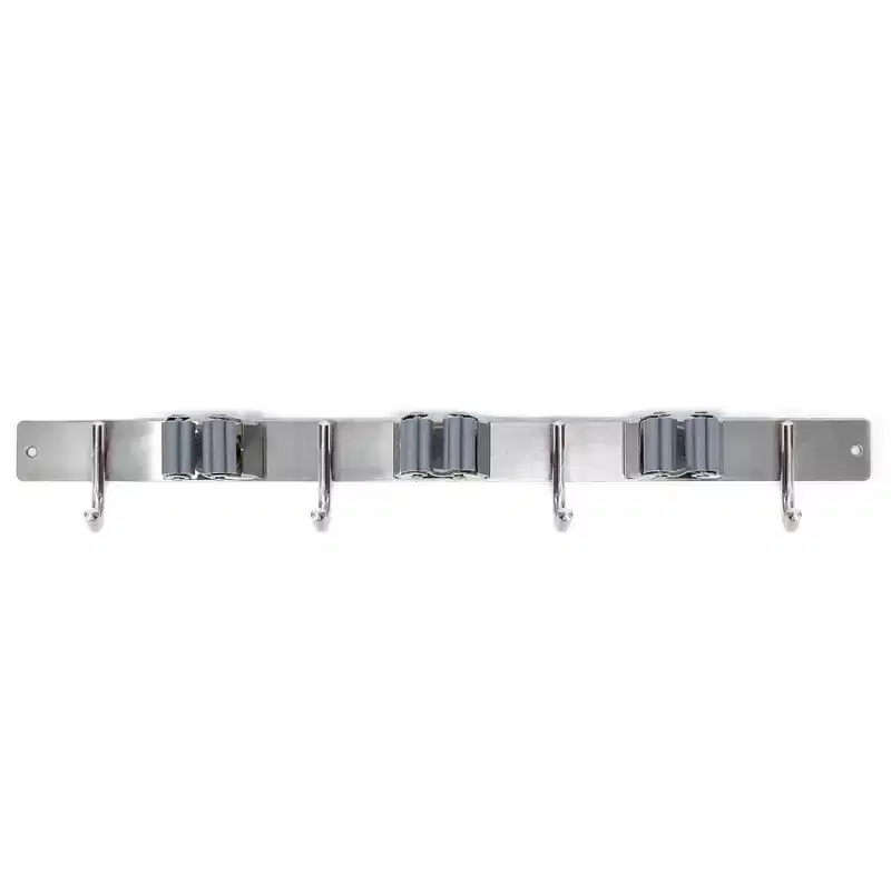 Broom Bar Holder with Hooks