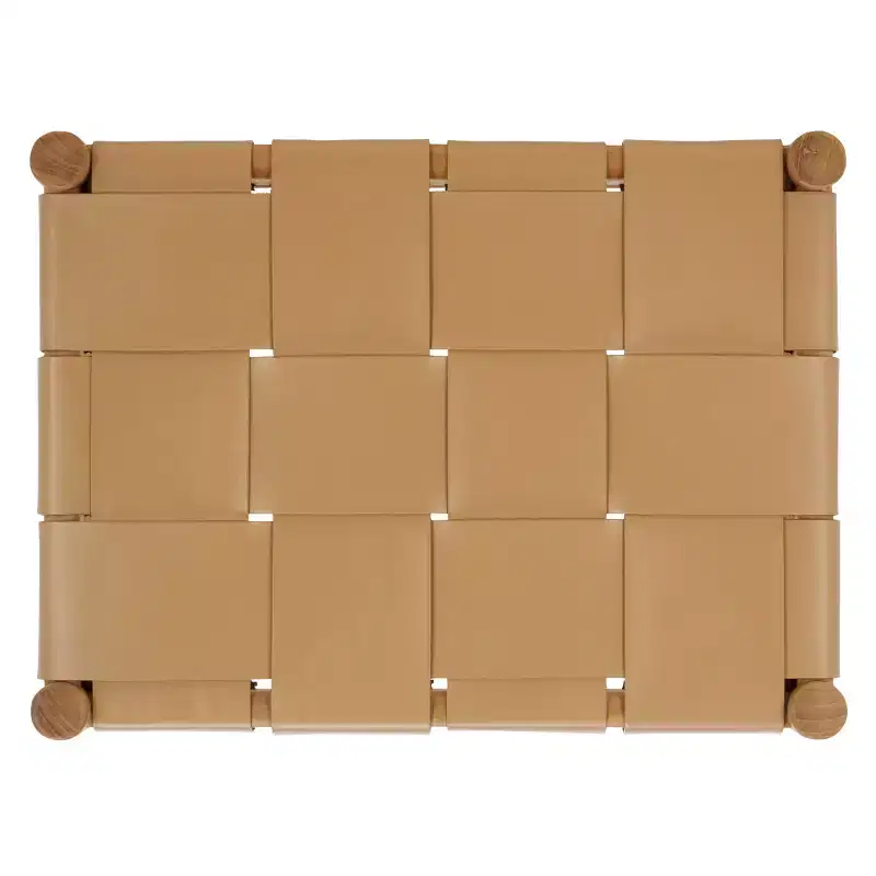 Devnie Woven Leather Ottoman - SFV1601 - Safavieh Couture