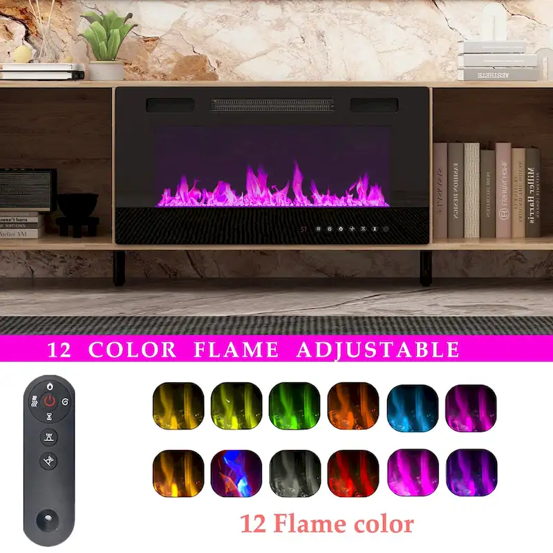 Luxurious TV Stand & Fireplace Combo Integrated LED Fireplace Features