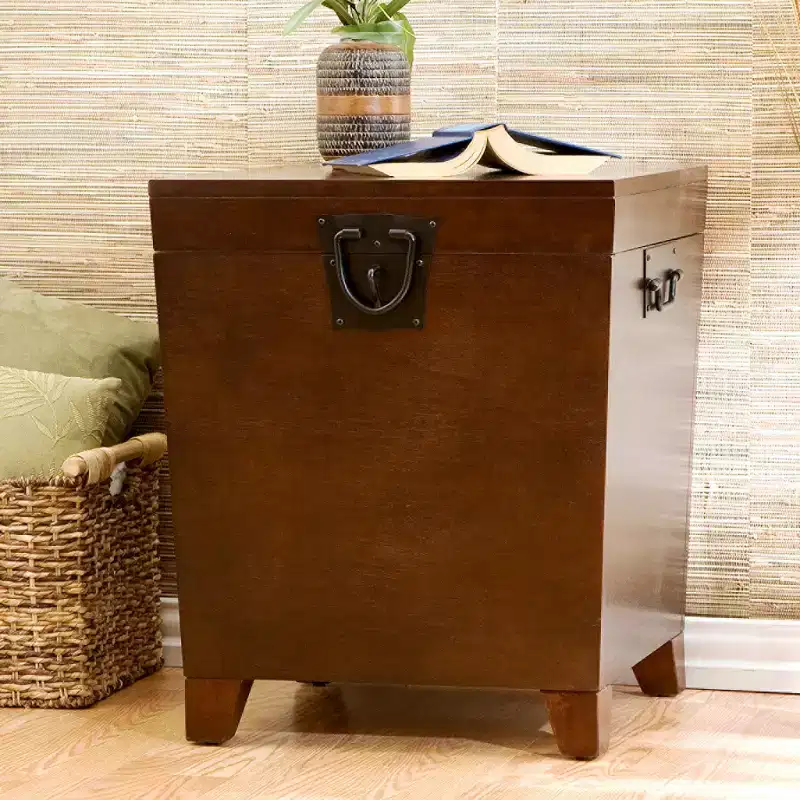 Pyramid Trunk End Table - Brown - SEI