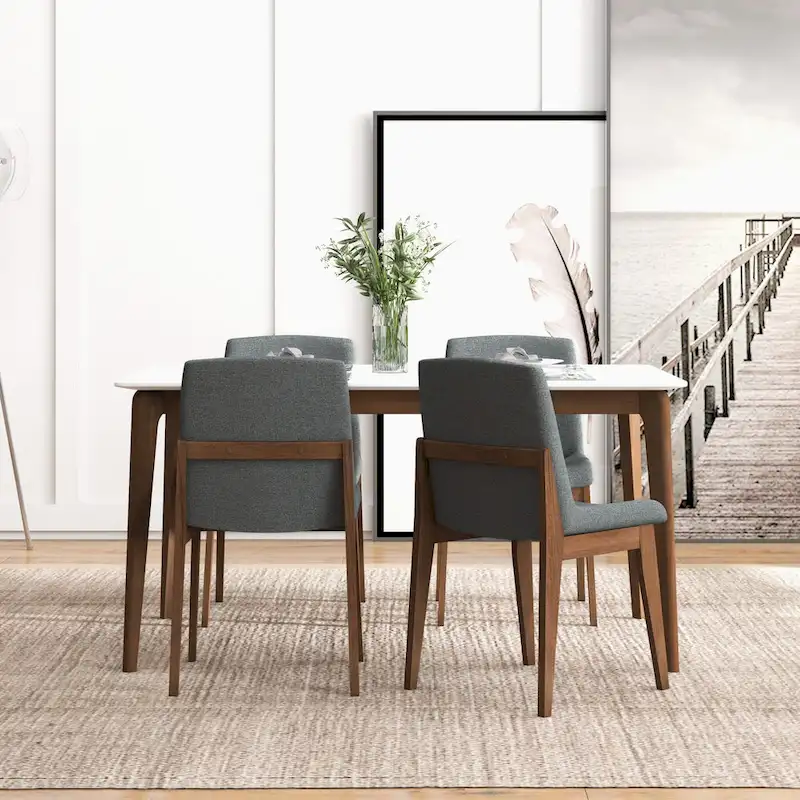 Odessa Mid Century Polyester Blend Dining Chair (Set of 2)