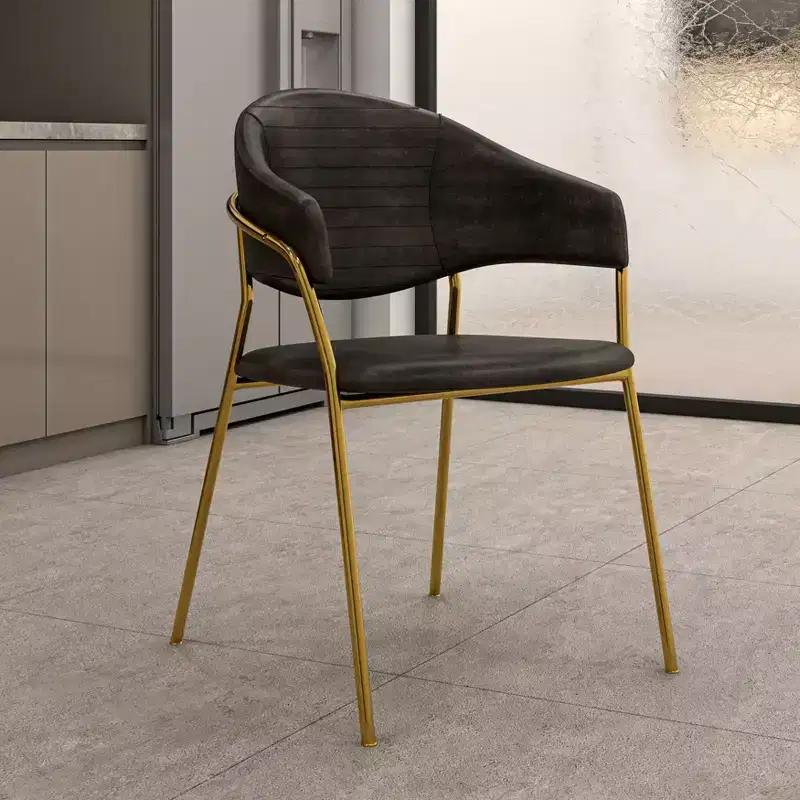Upholstered Dining Chair Set of 2 Velvet Camelback Stainless Steel Legs 330 lbs