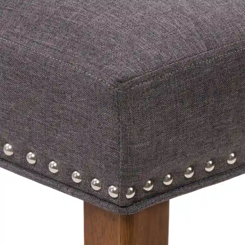 Mid-Century Modern Upholstered Dining Chair with Nail Head Trim, Set of 2