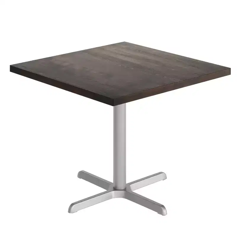 Flash Furniture Bennett Square Solid Wood Commercial Indoor Tabletop with 30 x 30 Dining Height Rust-Resistant Cast Iron X-Base