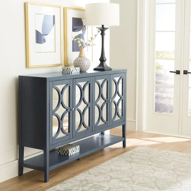 Blue Dusk Four Door Accent Cabinet