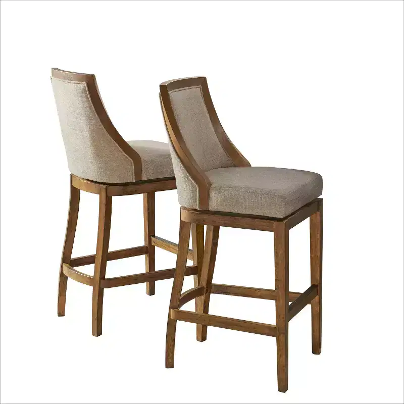 Set of 2 Bar Height Stools with Back
