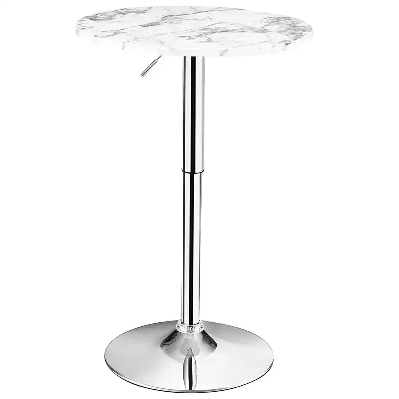 Costway Round Bistro Bar Table Height Adjustable 360-degree Swivel