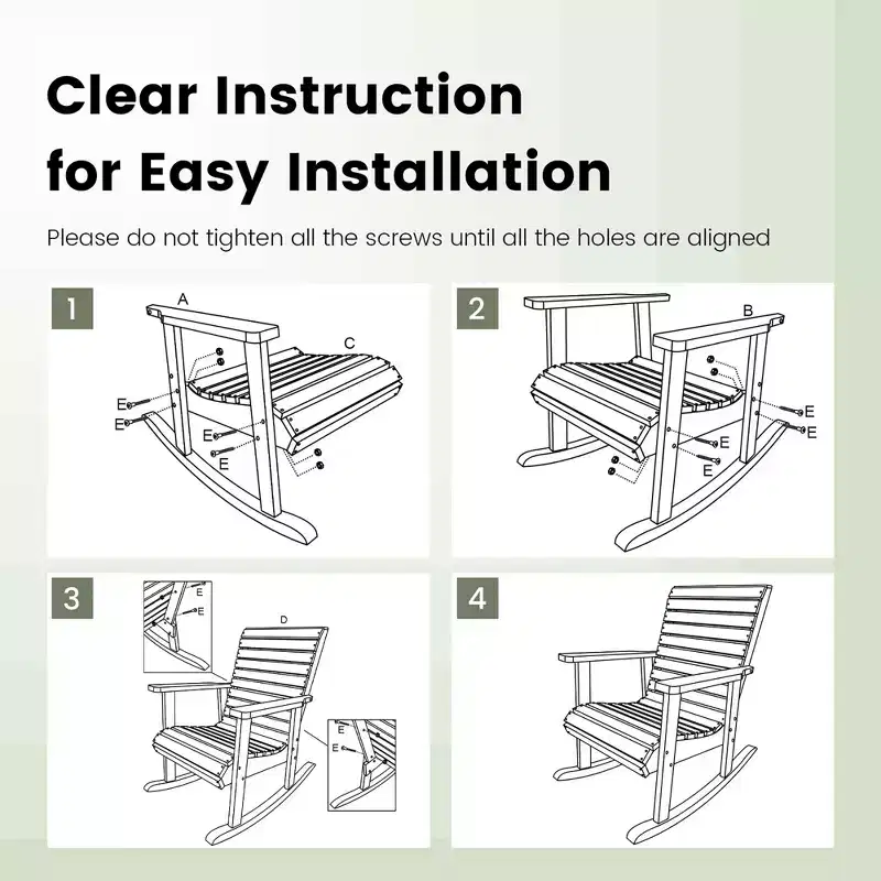 Costway Patio Wooden Rocking Chair High Back Fir Wood Armchair Natural Garden Yard