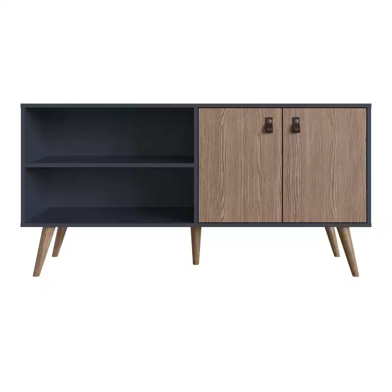 TV Stand with Faux Leather Handles for TVs up to 50 Inches