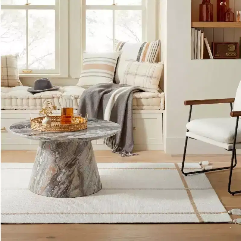 23 Wooden Round Pedestal Coffee Table