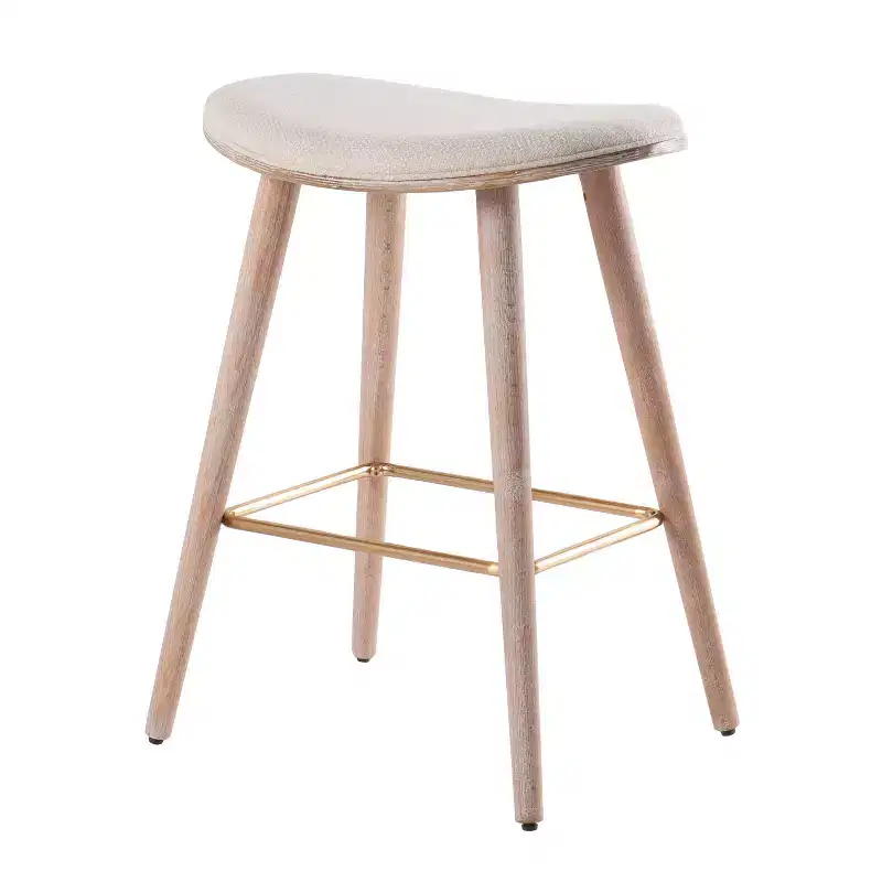 Set of 2 26 Saddle Counter Height Barstools with Faux Leather - LumiSource