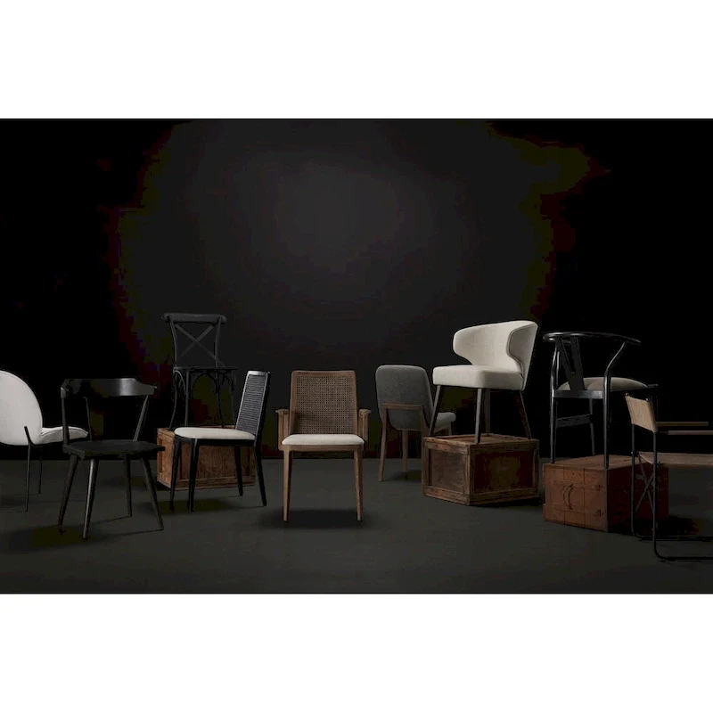 Clara Light Brown Wood Cream Seat Armless Dining Chair