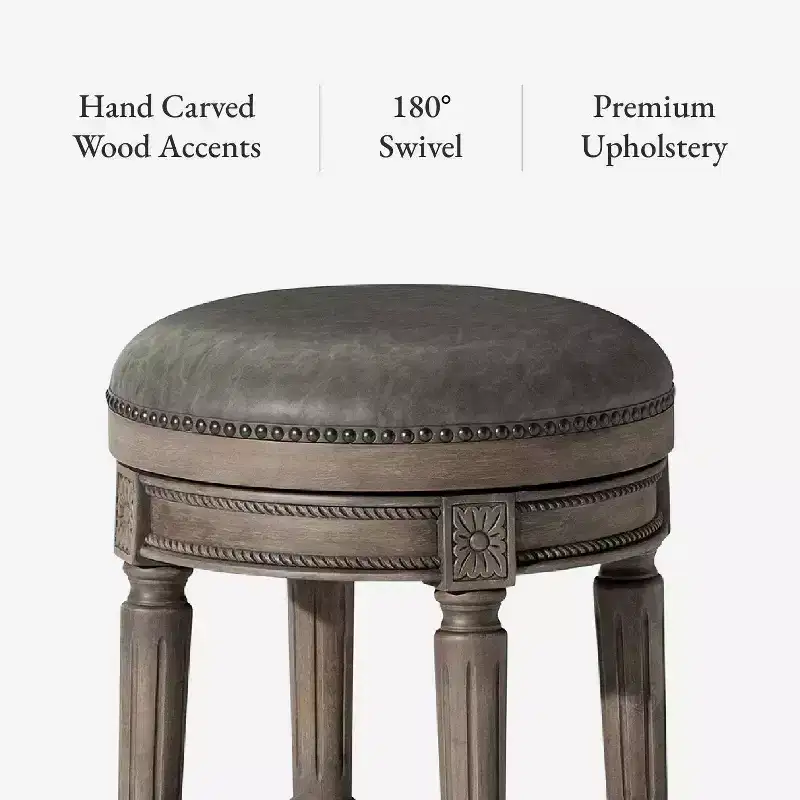 Maven Lane 31 Pullman Backless Swivel Bar Stools with Faux Leather